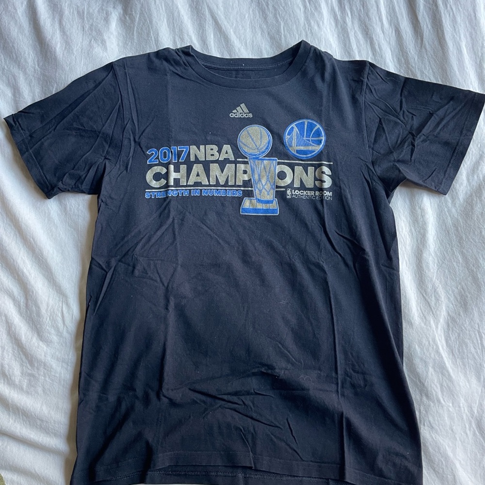 Adidas Golden State Warriors 2017 NBA Champions Black Tee MEDIUM